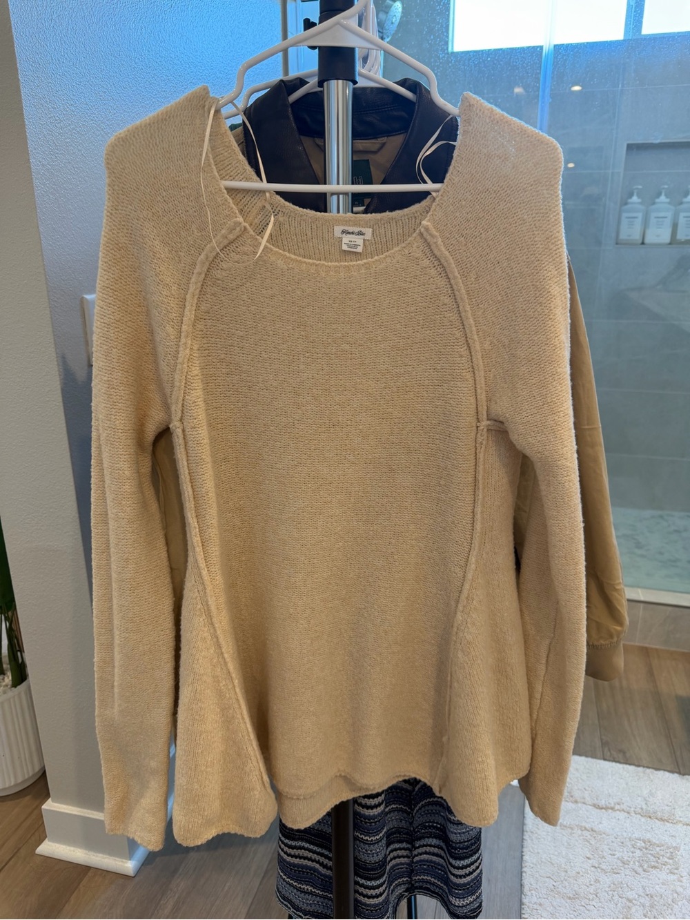 Women's Cream Knit Pullover Sweater Dress